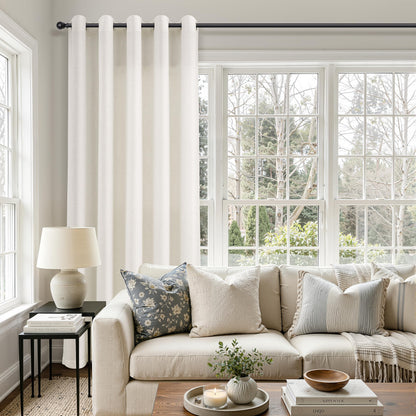 60 Inch Extra Wide Natural Grommet Linen Curtains 90 Inches Long (Natural / 60"W x 90"L (Pack of 1))