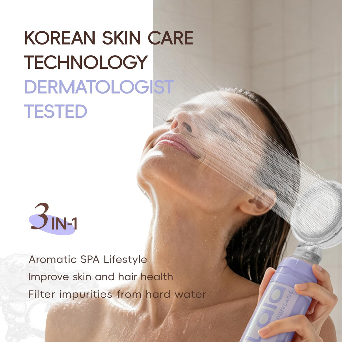 Korean 3-in-1 Aroma Filtering & Skin-Nourishing Shower Filter (Iris Dream)
