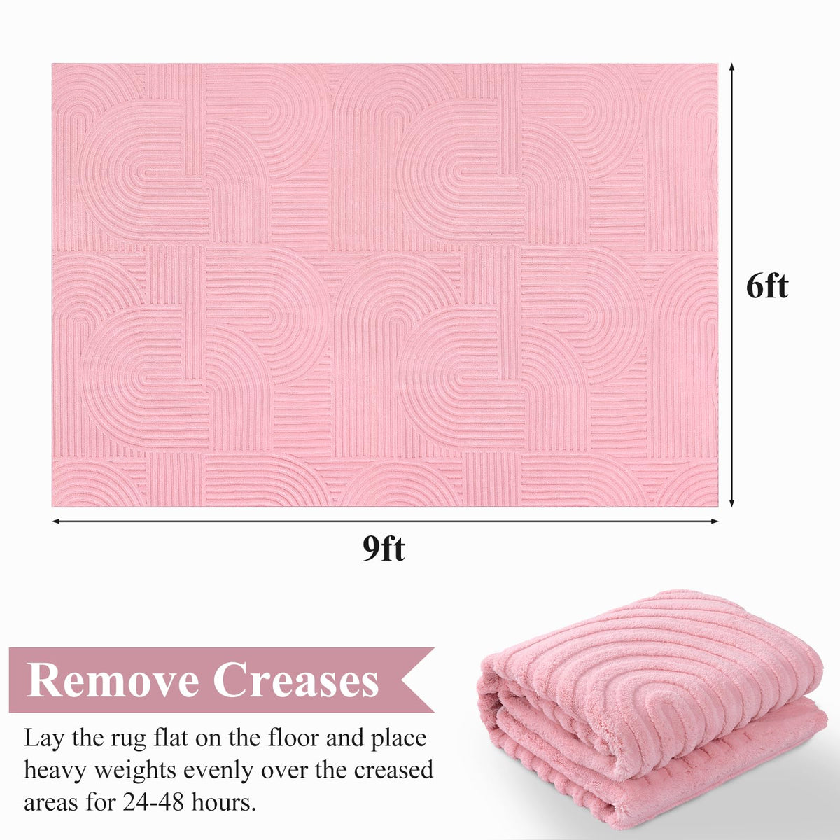 6x9 Area Rugs for Living Room (6' x 9' (Rectangular) / Pink)