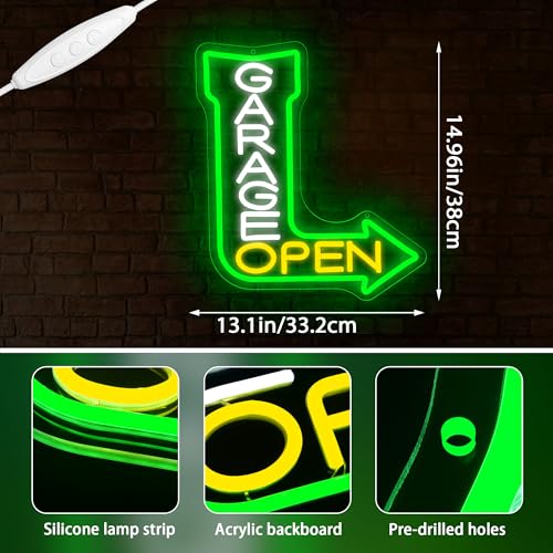 Dad's Garage Neon Sign for Wall Decor Garage LED Sign for Car Barn Workshop Birthday Gifts for Men