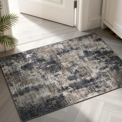 2x3 Entryway Area Rug (Black & Beige / 2' x 3' (Rectangular))