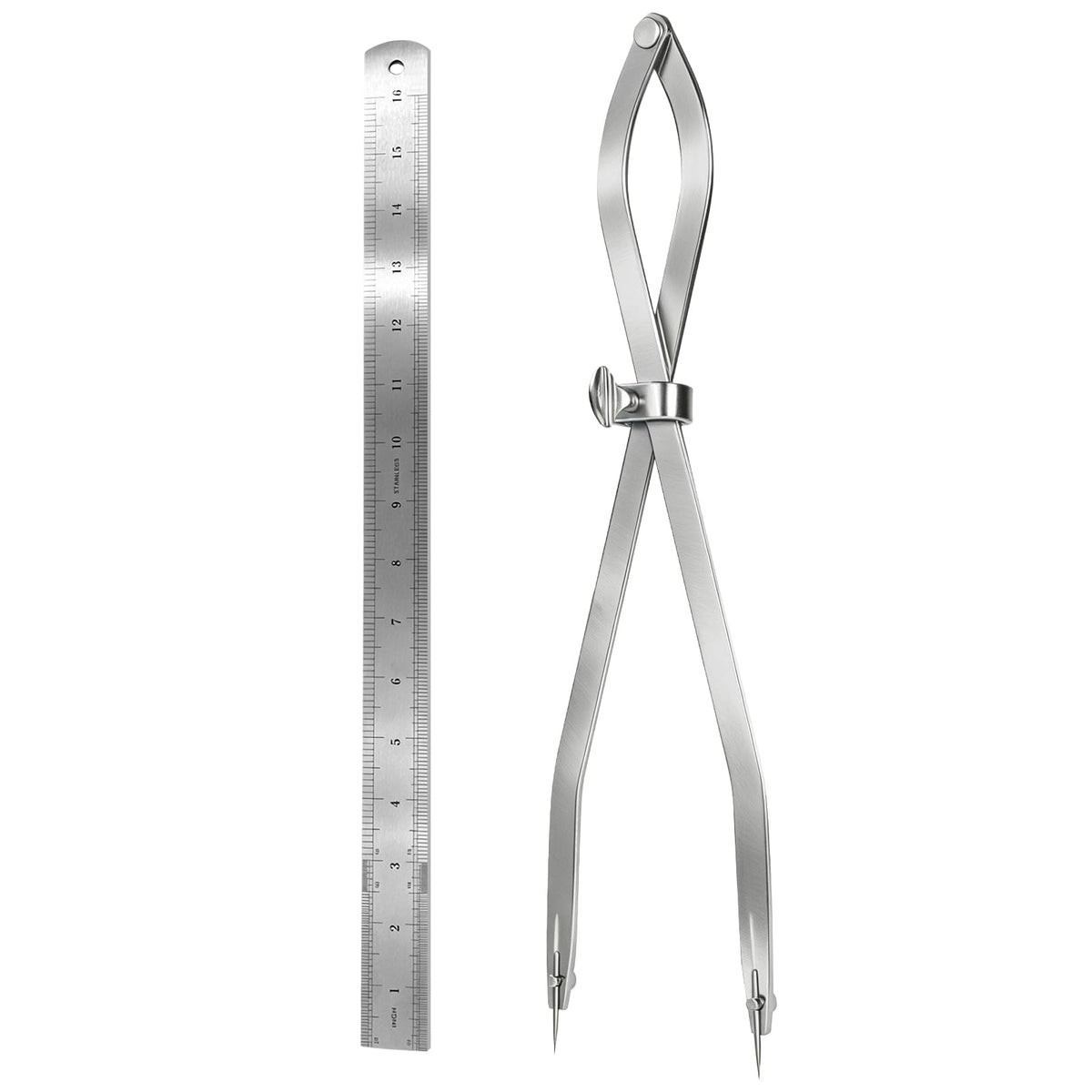 16 inch Radius Divider Tool Scribing Compass for Wood Leather Metal Marking (16inch-1PCS)