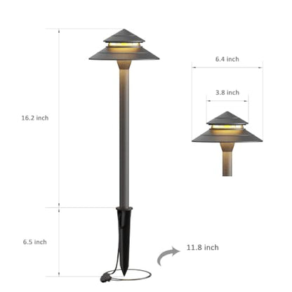 Pathway Lights Low Voltage Outdoor Landscape Lighting 2W 70 Lumen 2700K 12V AC Path Lights Warm White Light with Bulb Connector Spike Stake for Garden Yard Driveway Lawn