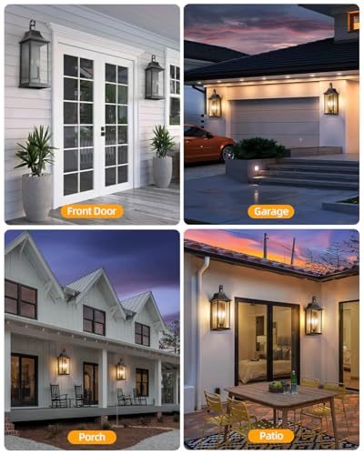 22" Large Outdoor Wall Lights (Black / 22 Inch)