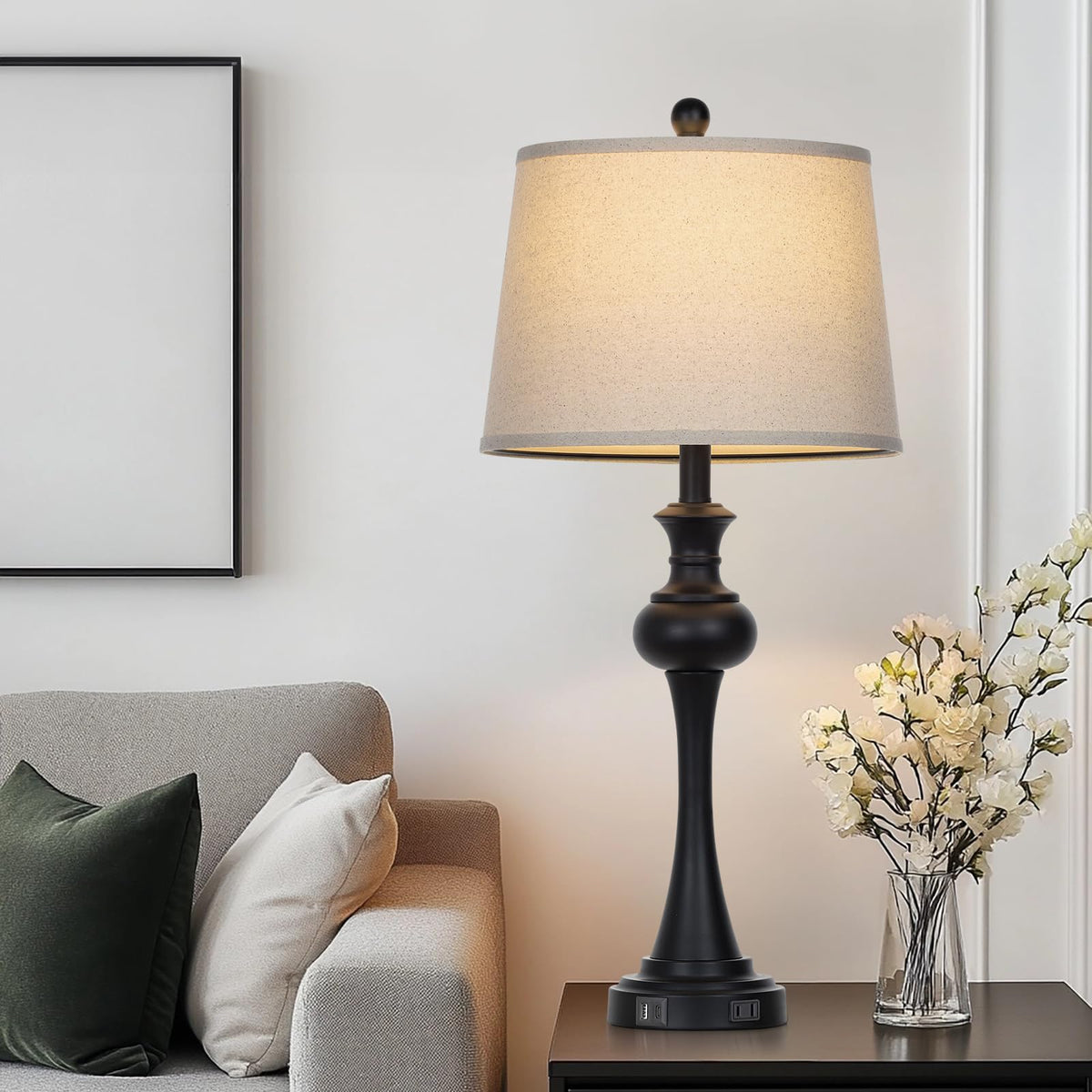 Black Table Lamps Set of 2 (Black-set of 2)