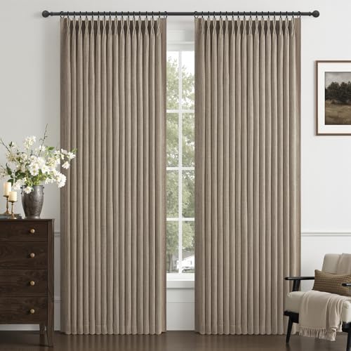 Blackout Dark Flax 102 Inches Extra Long Living Room Curtains 2 Panels (Darkflax / 50"W x 102"L (Pack of 2))