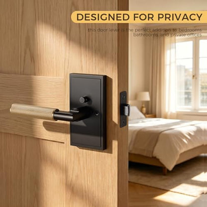 Brass Knurled Privacy Door Lever