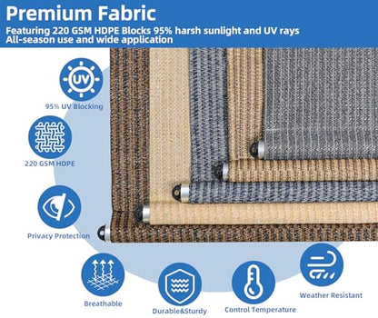 Outdoor Roller Shade 8'W x 6'H (Blue Gray / 96"W x 72"H)