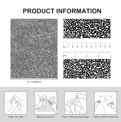 White and Black Contact Paper Composition Wallpaper Peel and Stick Wallpaper Vintage Removable Self Adhesive Waterproof Vinyl Wall Paper