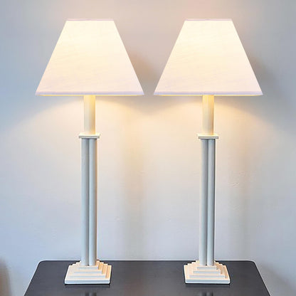 Small Square Lamp Shades for Bedside Lamps Set of 2 (Off White-linen / 4 × 9 × 8.3 inches (2 pack))