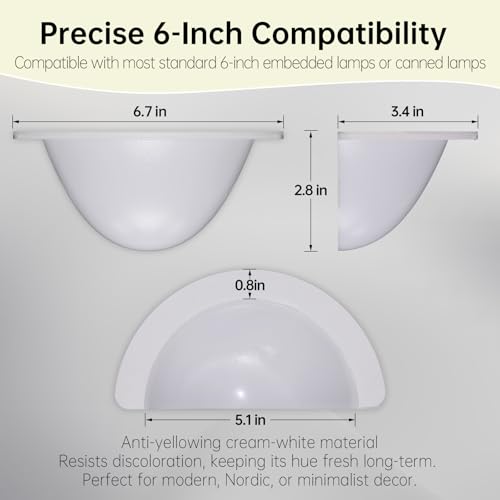 4 Pack 40% Translucent Recessed Light Cover for 6 Inch (White / 6 Inch)