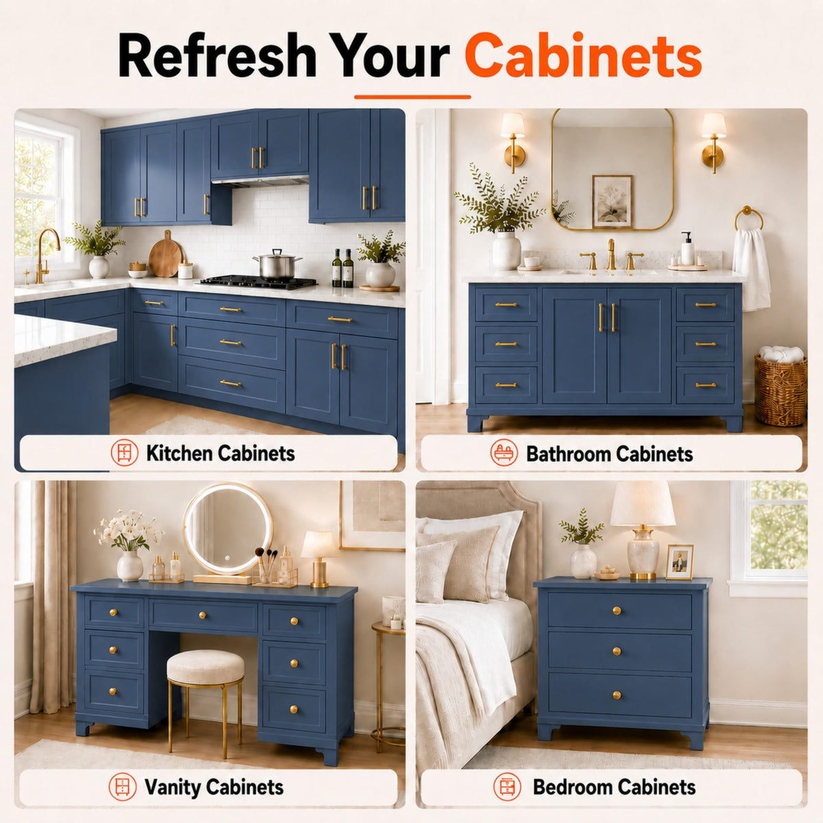 Cabinet Paint (Blue Gray / 16 Fl Oz (Pack of 1))