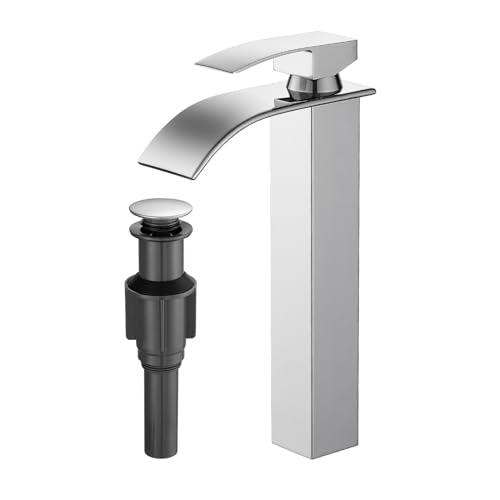 Tall Bathroom Faucet Vessel Sink Faucet with Drain