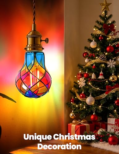 Stained Glass Light Bulb (Pink Tone Color)