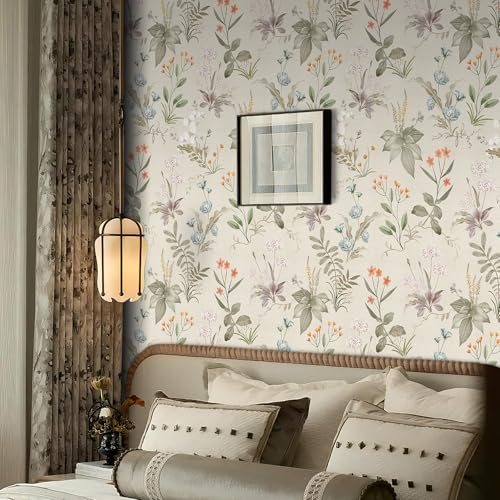 Peel and Stick Wallpaper Black Floral Self Adhesive Vinyl Wallpaper Waterproof Vintage Decor Wallcovering for Bedroom