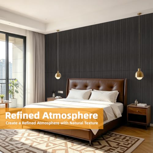 6 Pack Peel and Stick PVC Wood Slat Wall Panel