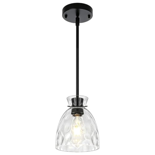 Pendant Lights Kitchen Island Modern Hammered Glass Hanging Pendant Light