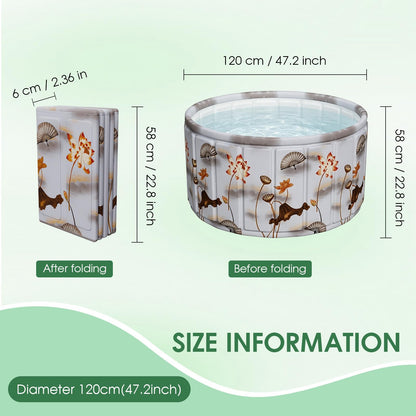 Portable Bathtub for Adults 164 Gal (B-Lotus / 47.2x21.7 Inch)