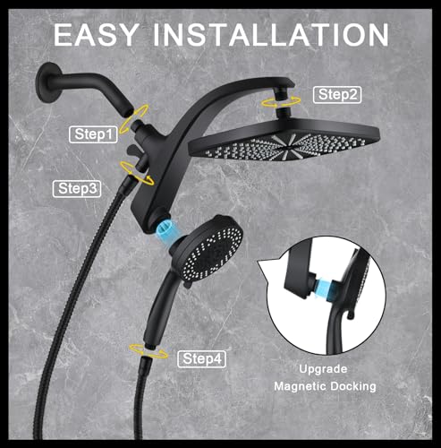 Rain Shower Head with Handheld Showerhead