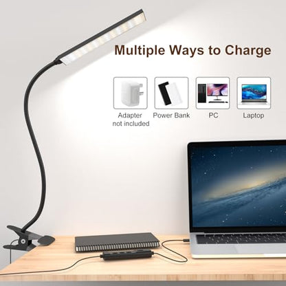 Clip‑On Desk Lamp (Dark Black / Medium)