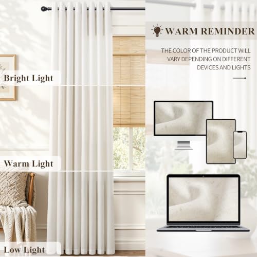 Natural Grommet Linen Curtains 64 Inches Long for Living Room (Natural / 52"W x 64"L (Pack of 2))