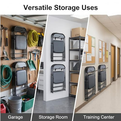Wall Mount Folding Chair Storage Rack