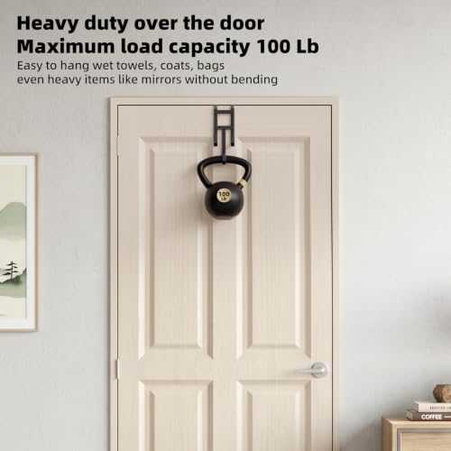 2 Packs Over the (Black / Long hooks-2 Packs Fit 1 1/2" Interior Door)