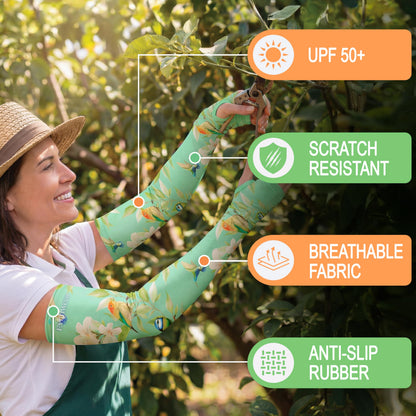 Gardening Sleeves (XX-Large / Mint Floral Garden)