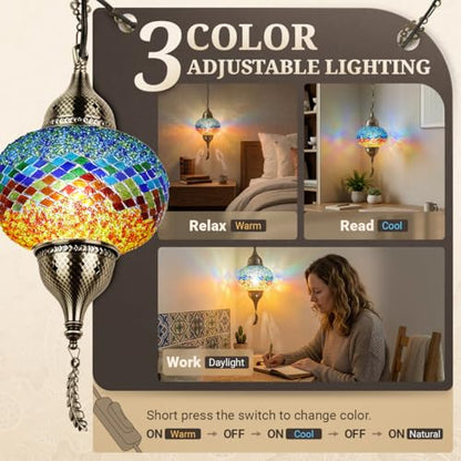 Turkish Moroccan Mosaic Pendant Light (Multicolor2)