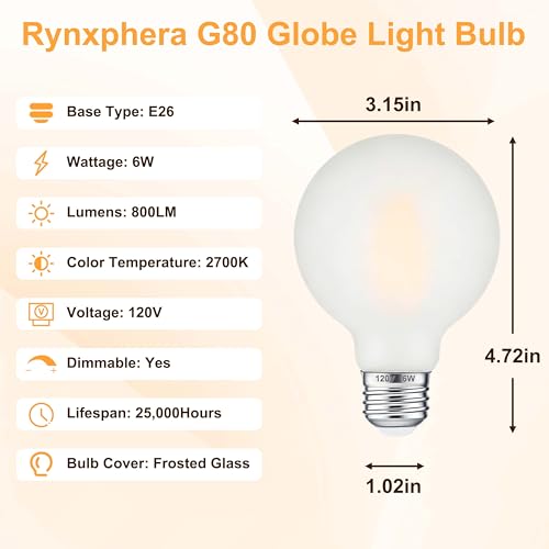 G80 2700K Dimmable Light LED Bulbs