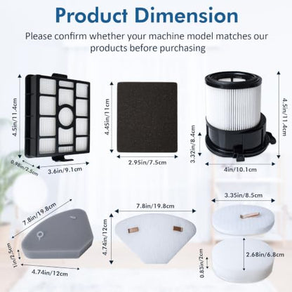 HEPA Filter & Odor Neutralizer Cartridge Set for Shark PowerDetect Cordless Vacuum