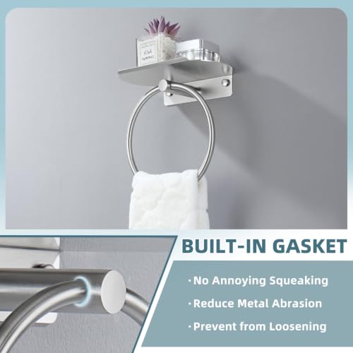 Swivel Towel Ring with Shelf Matte Black