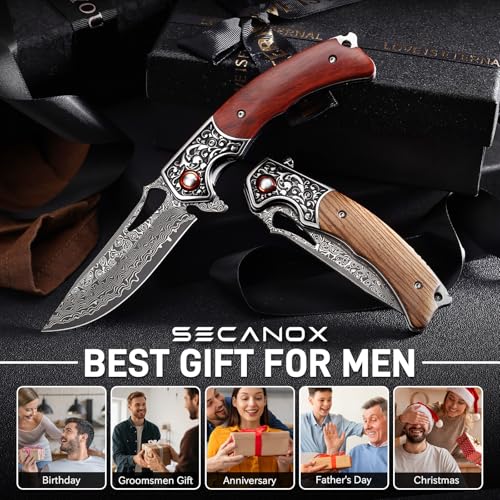 Damascus Pocket Knife for Men
