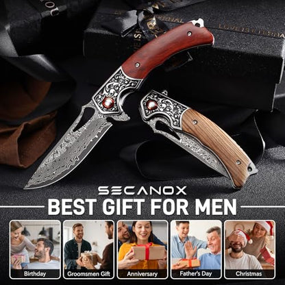 Damascus Pocket Knife for Men