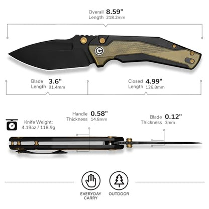 Wellmax Folding Knife (Black/Yellow)