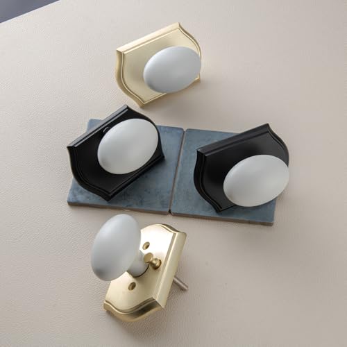 White Door Knobs Interior with Black Camelot Trim