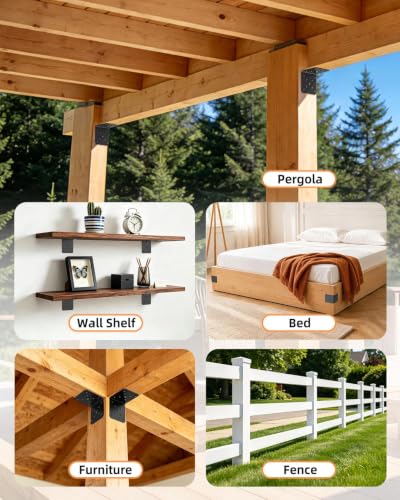 4 Pack L Brackets for Shelves Wood
