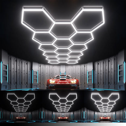 Dimmable Hexagon Garage Lights (17 HEX+NoBorder)