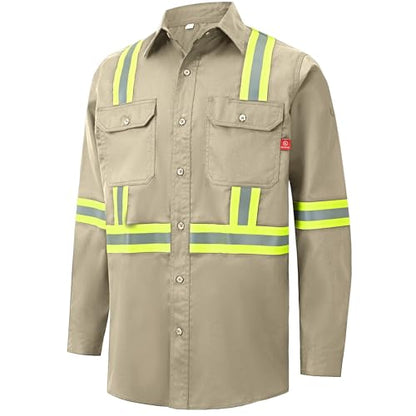 Hi Vis FR Shirt for Men 6.5oz Flame Resistant Welding Shirts