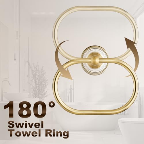 Towel Ring Wall Mounted Antique Brass Towel Holder for Bathroom (Antique Bronze Oval)