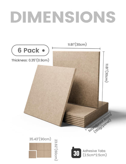 Felt Bulletin Board & Cork Board Alternative 48'' x 36'' (Taupe-1 / Solid tile 6-pack)