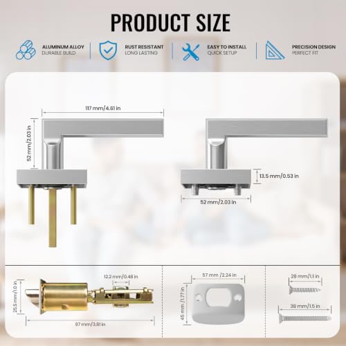 2 Pack Satin Nickel Passage Door Lever (Satin Nickel)