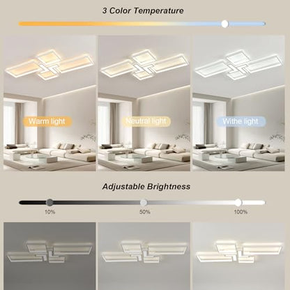 Modern Ceiling Light 35'' 65W 3000K (White / 35 in)