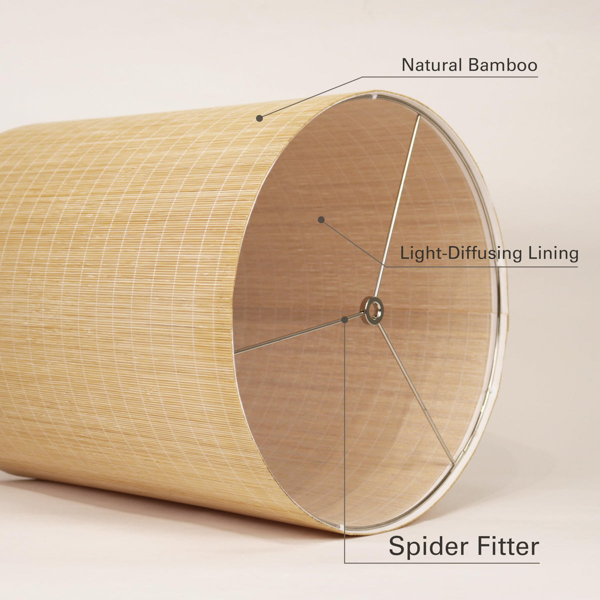 Bamboo Lamp Shades 2 Pack (Natural Bamboo - Large Tall Drum)