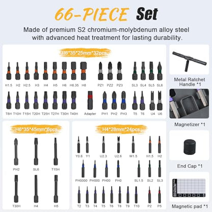 66 in 1 Magnetic Ratchet Screwdriver Set With Case (66 in 1)