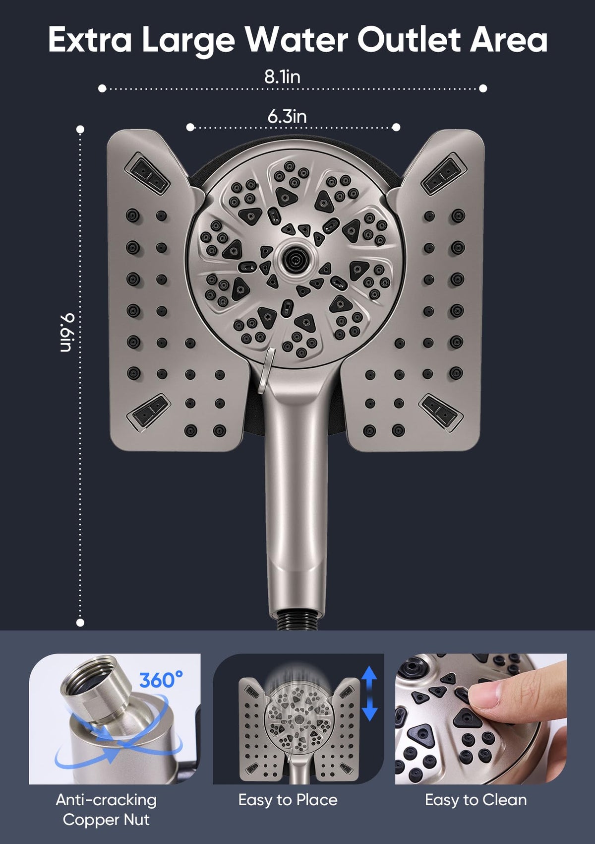 Shower Head with Handheld High Pressure (Brushed Nickel)