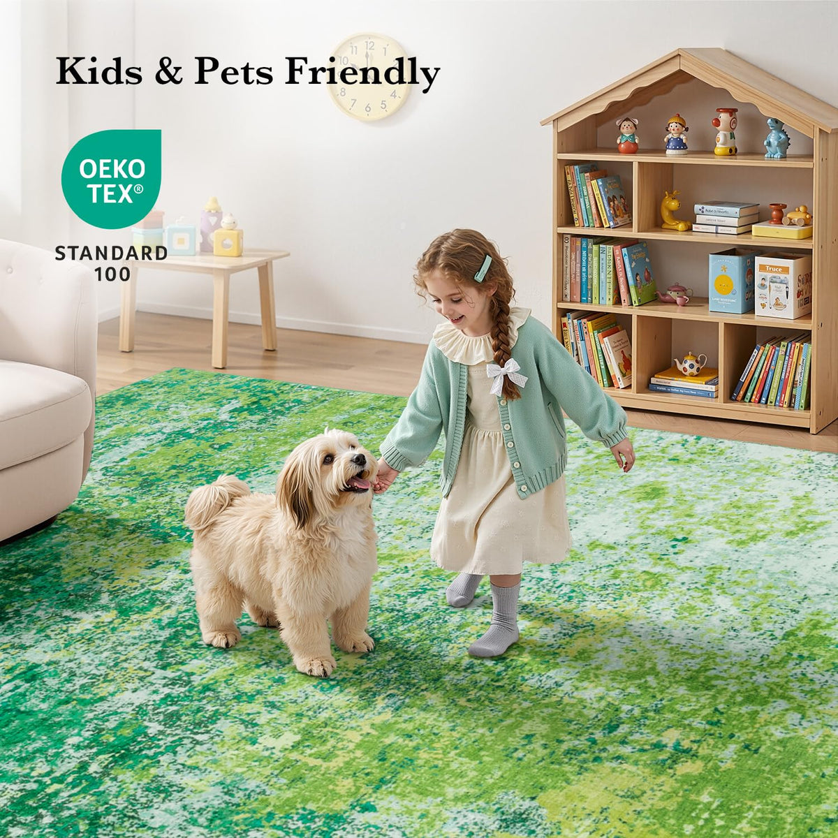 8x10 Green Area Rug for Living Room (Green / 8' x 10' (Rectangular))