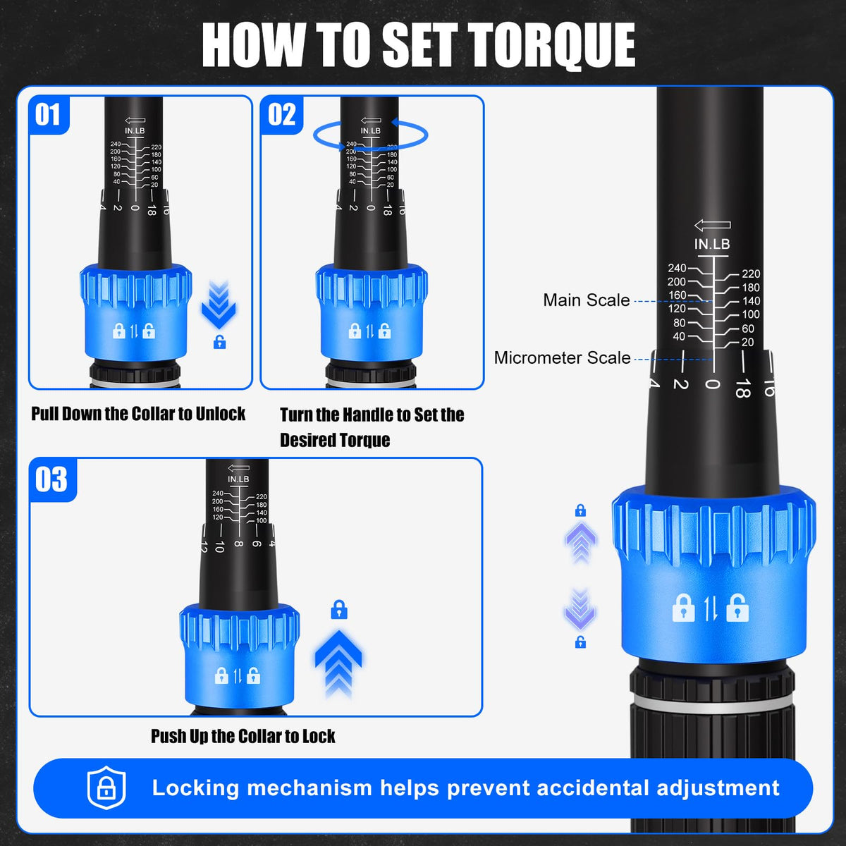 3/8-Inch Drive Click Torque Wrench Set (20-240 in.-lb), 31-Piece Bike & Auto Tool Kit with Metric Sockets (6-21mm), Torx/Hex Bit Sockets, Spark Plug Sockets & Extension (3/8" 20-240 in.lb - 31 Pcs)