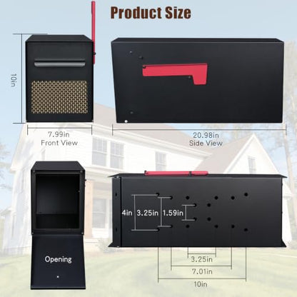 Large Mailboxes for Outside Post Mount Mailbox