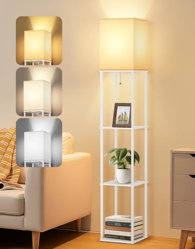 Floor Lamp with Shelves